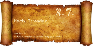 Mach Tivadar névjegykártya