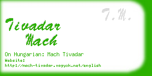 tivadar mach business card